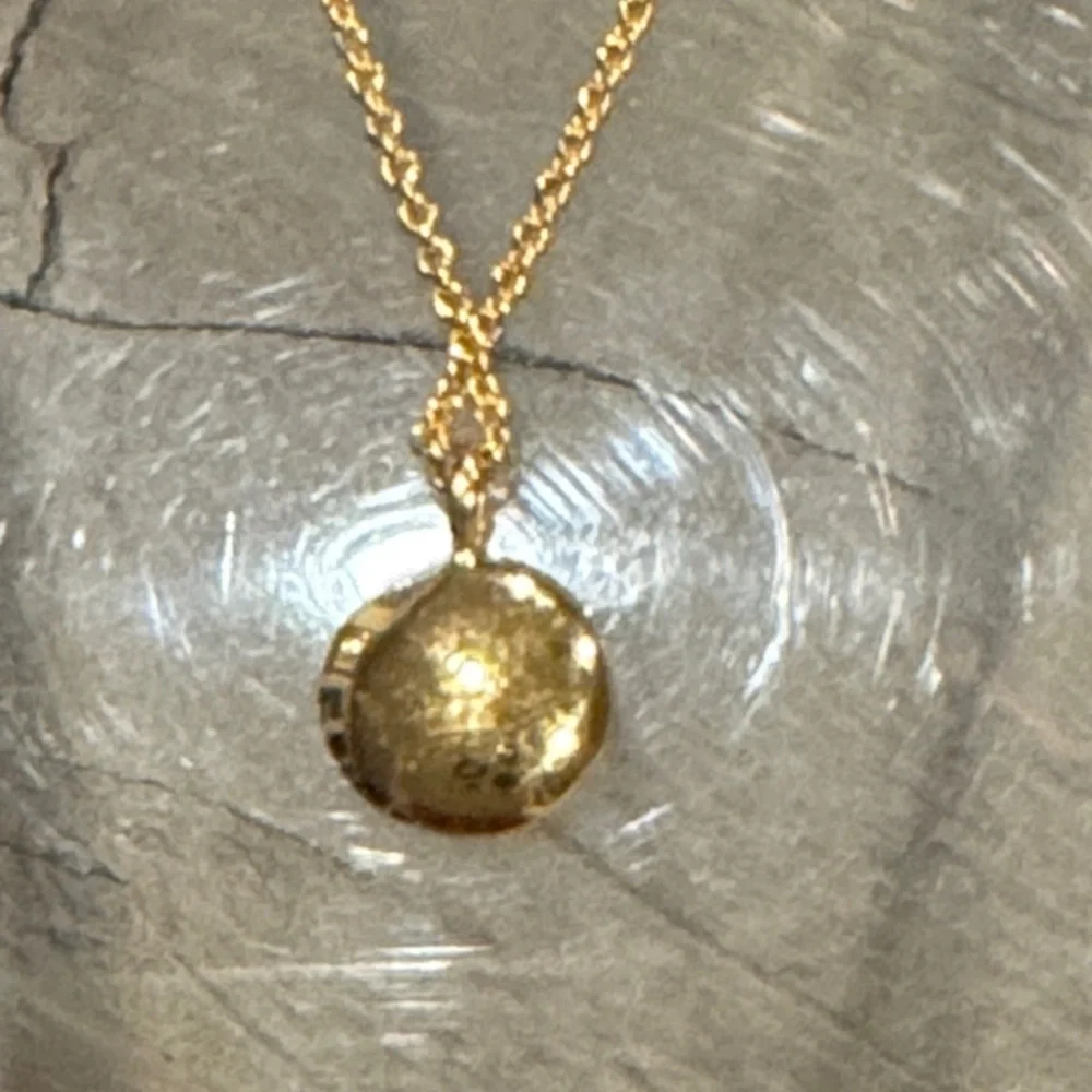 MONICA VINADER 18k Gold Vermeil Aquamarine Gemstone Necklace Pendant - Picture 6 of 7